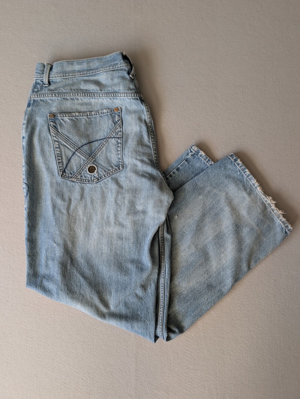 Vintage Enyce Jeans 2000s Y2K Light Wash Distressed Hip Hop Baggy Denim Sz 44 image 3